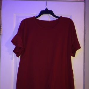 Red ruffle sleeve top